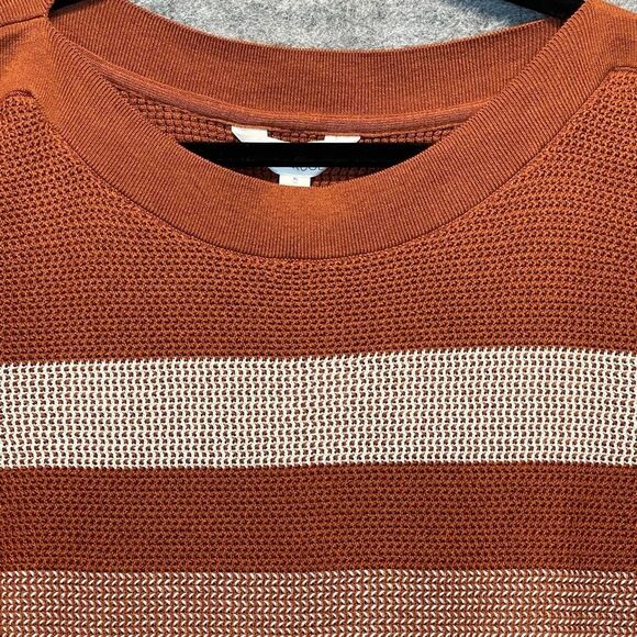 NWT Market & Spruce Sweater Women's XL Rust White Striped Tawnee Waffle Stitch - Picture 5 of 16